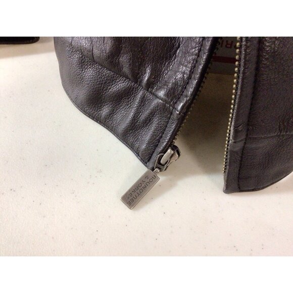 Roundtree & Yorke Brown Leather Jacket Aviator Coat Mens 3XL - Picture 9 of 11